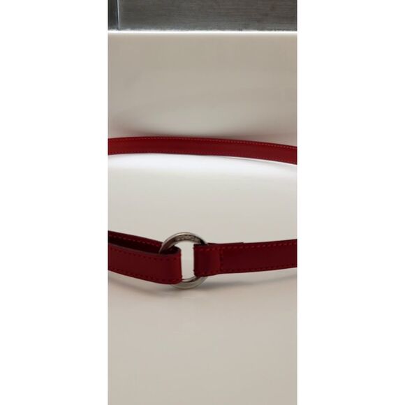 Vintage Coach Red Italian Made Leather Silver Hardare O-Ring Style Chic Sz. S 24 main image 10